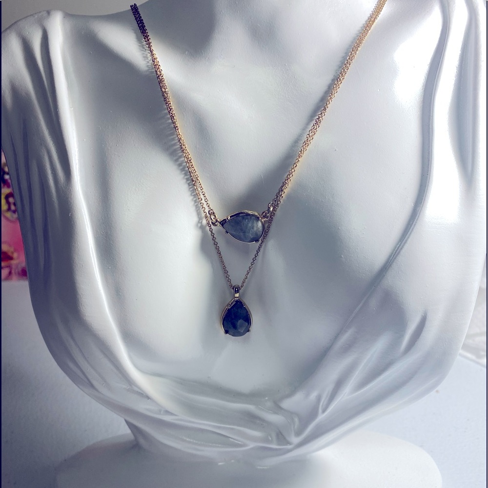 Loft double strain adjustable gold tone necklace